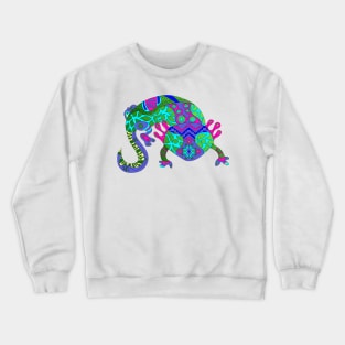 axolotl in color pattern ecopop Crewneck Sweatshirt